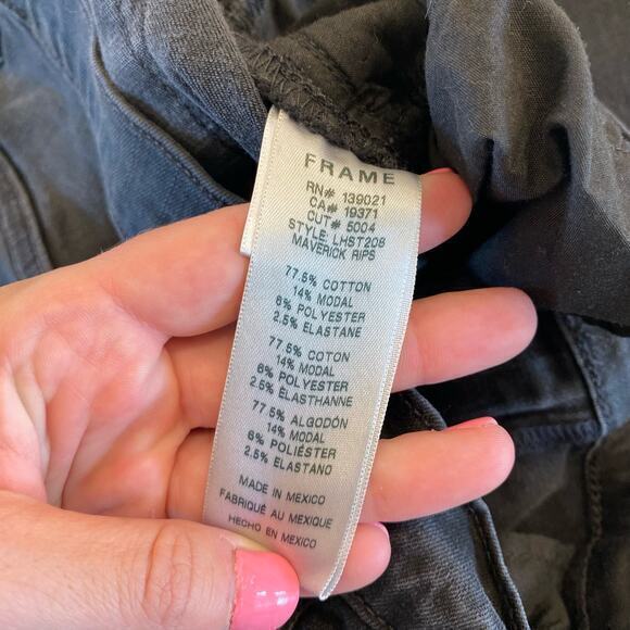 FRAME Le High Straight Leg Cropped‎ Denim Jeans in Maverick Rips Size 28 - Picture 8 of 12